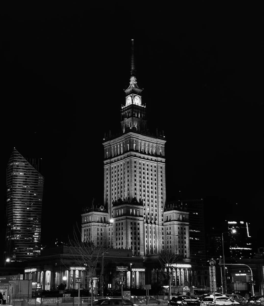 Pałac Kultury i Nauki nocą